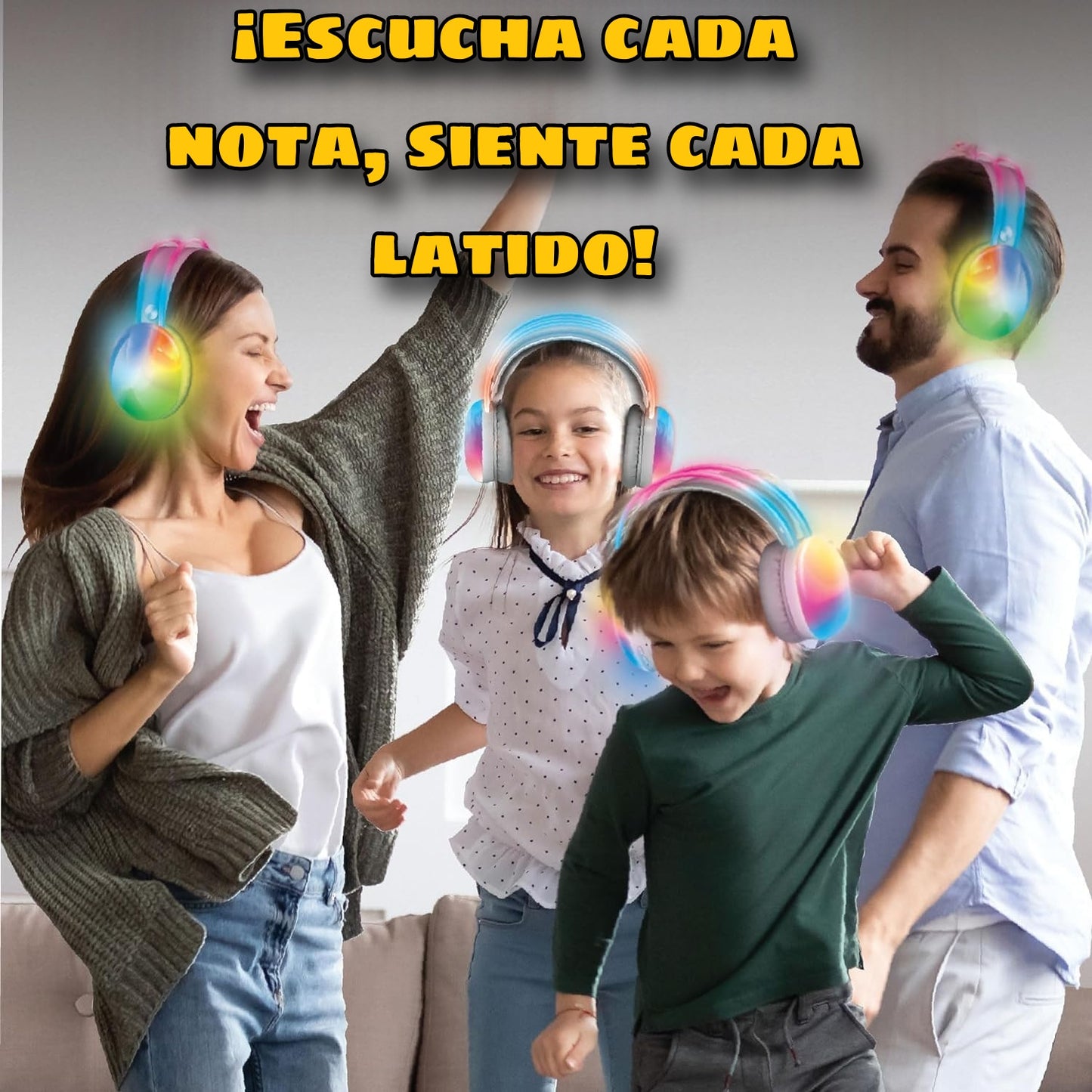 Brookstone Auriculares Inalámbricos con Luces LED Multicolor