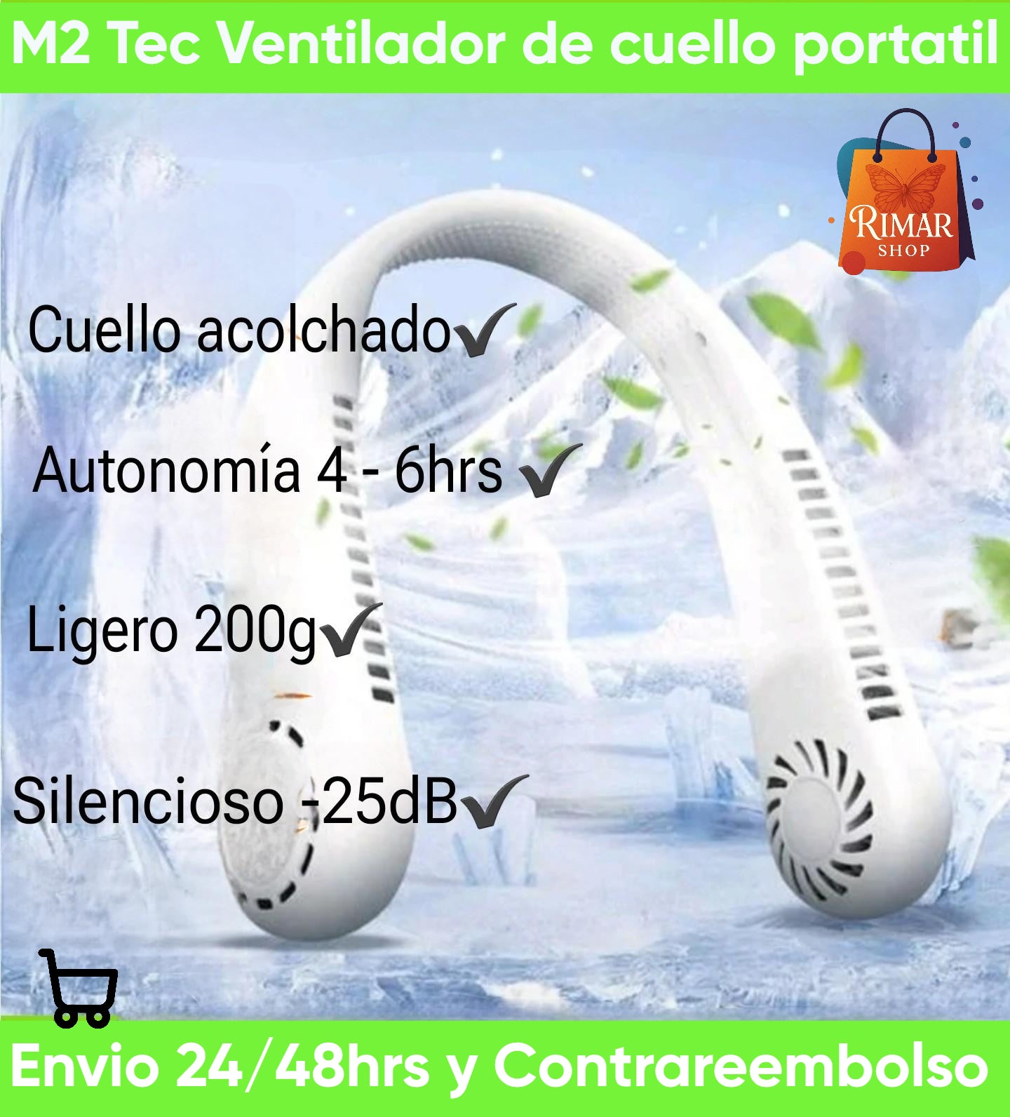 M2 Tec Ventilador de cuello portátil