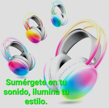 Brookstone Auriculares Inalámbricos con Luces LED Multicolor