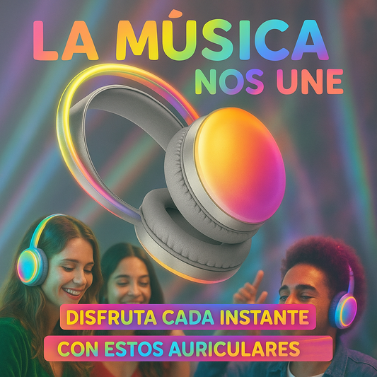 Brookstone Auriculares Inalámbricos con Luces LED Multicolor