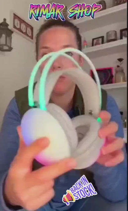 Brookstone Auriculares Inalámbricos con Luces LED Multicolor